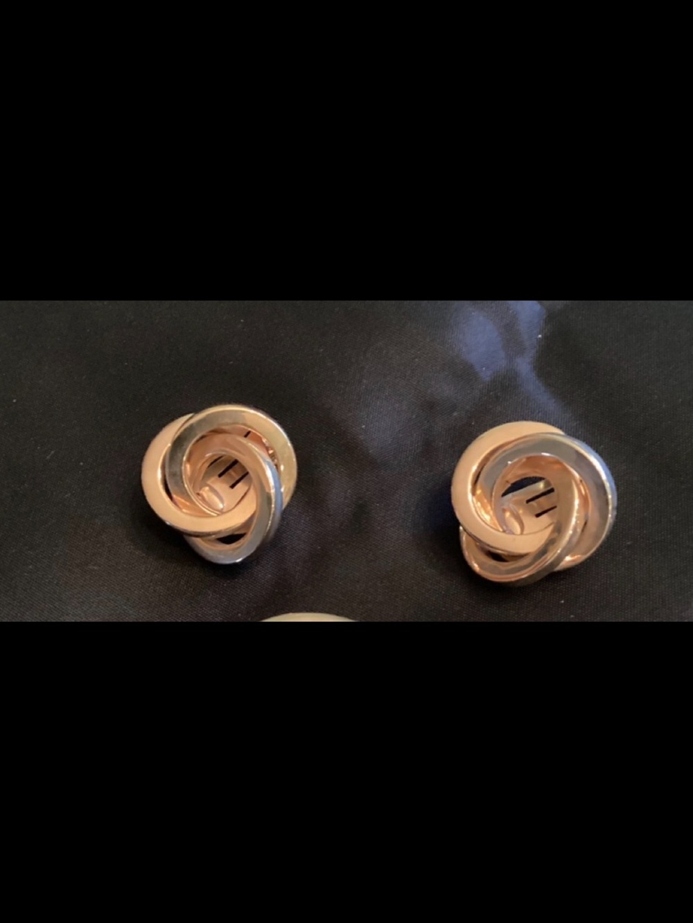 Twist Knot Stud Earrings in Rose Gold Tone